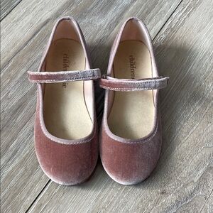 Velvet Mary Jane Shoes - Mauve